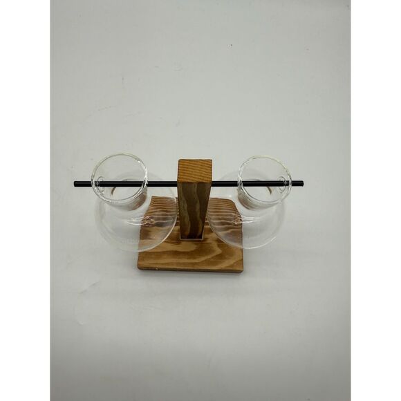 Decorative Glass Plant Jars Wooden Base for Hydroponic and Plant Propagation - Picture 2 of 6